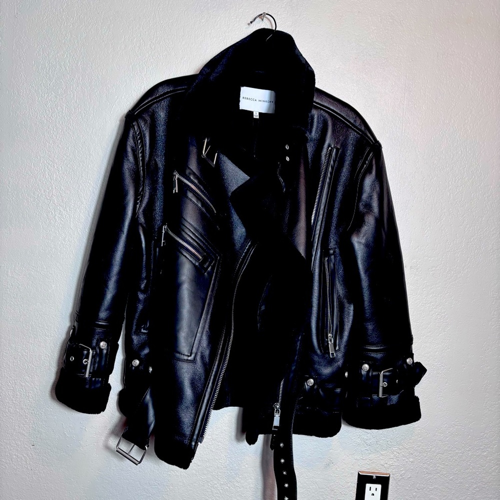 Rebecca Minkoff Black Faux Fur Jacket - Picture 3 of 11